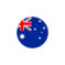 Australia round flag icon. National Australian flag vector illustration isolated on white.